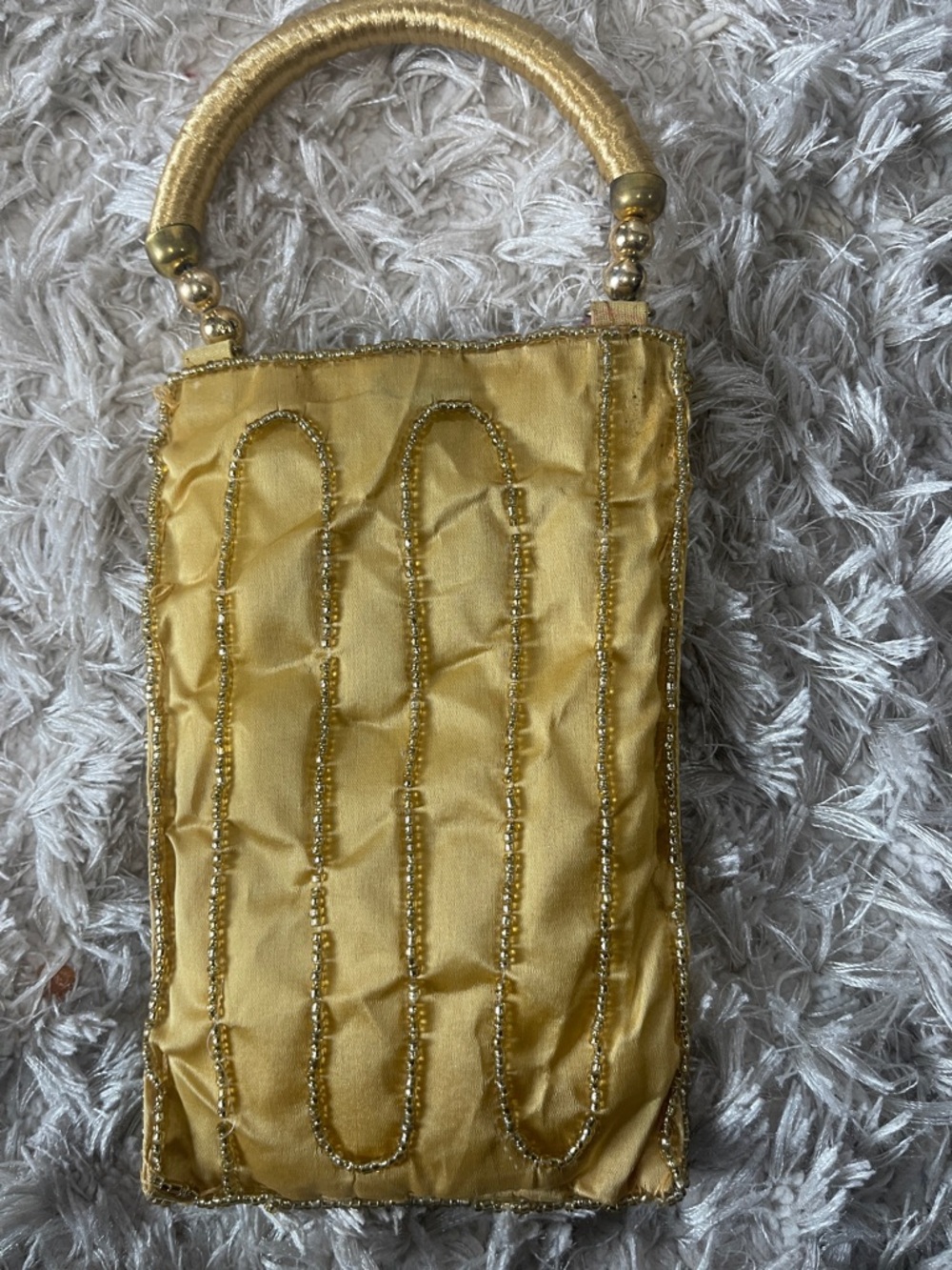 Gold Beaded Evening Handbag